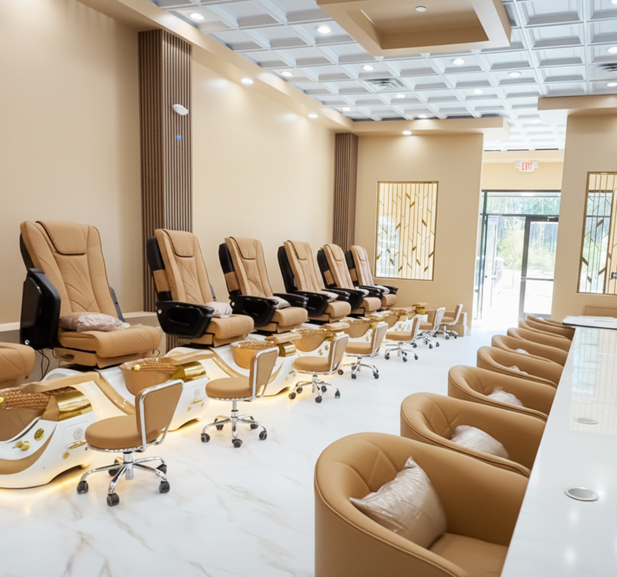 NV Nails & Spa interior - modern professional nail salon in Harlem GA with relaxing atmosphere